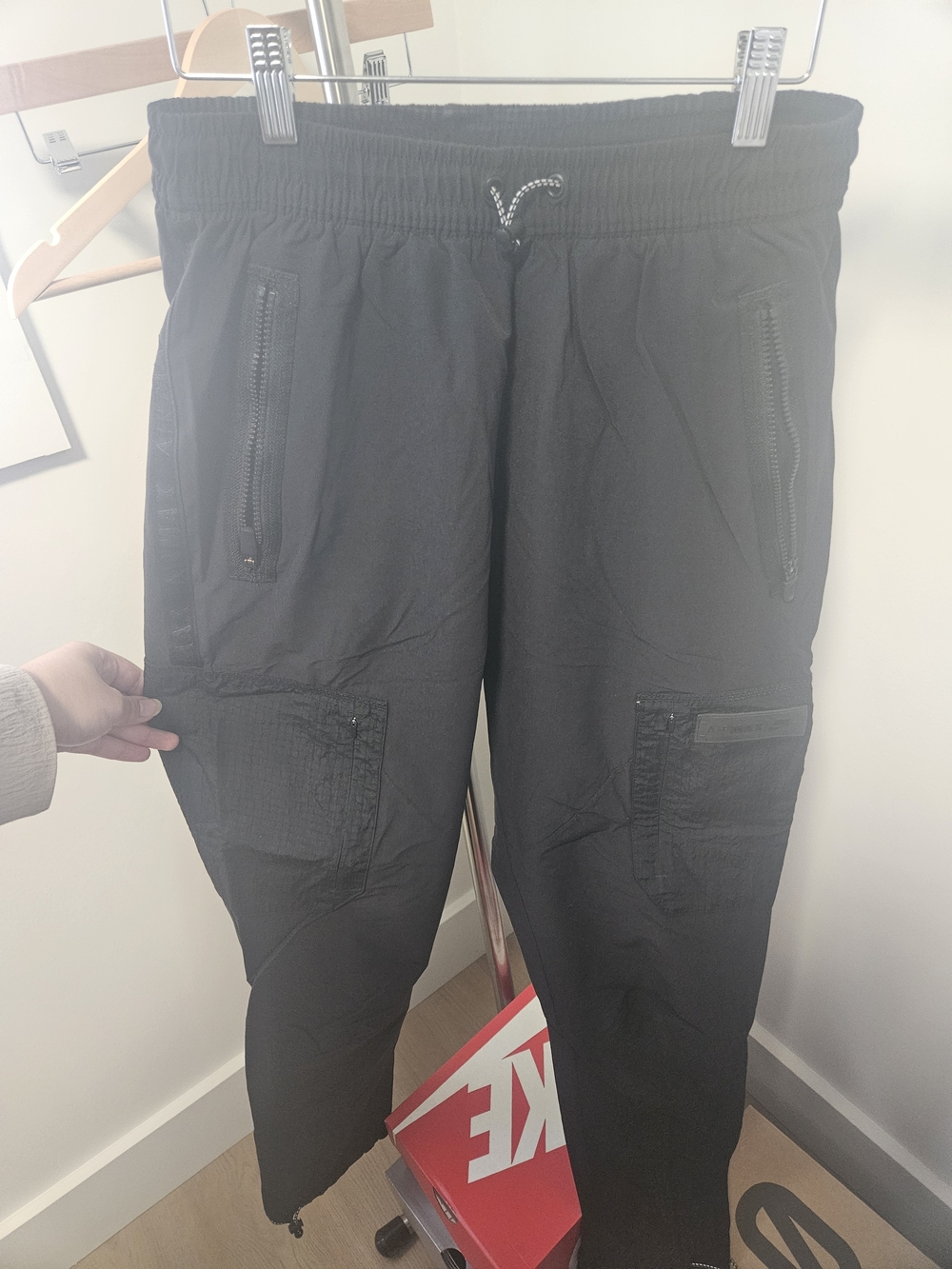 Nike AirMax Black Cargo Jogger Pants with Zip Pockets